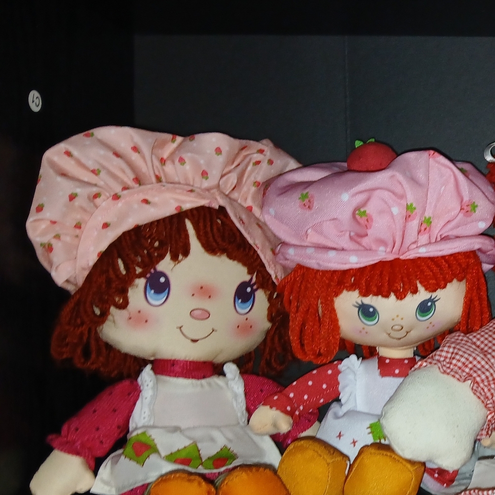 Charming Strawberry Rag Dolls with Pink Hats